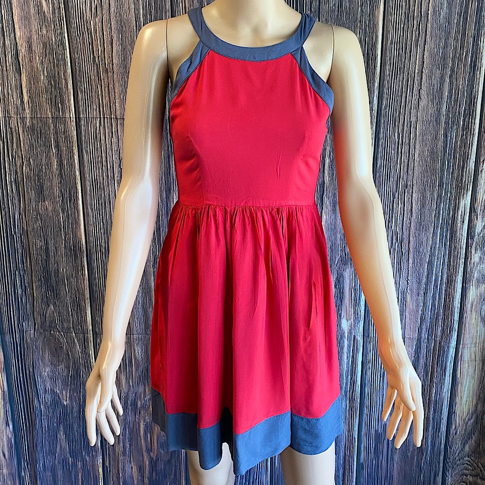 Altar’d State red and gray grey size XS a line dress